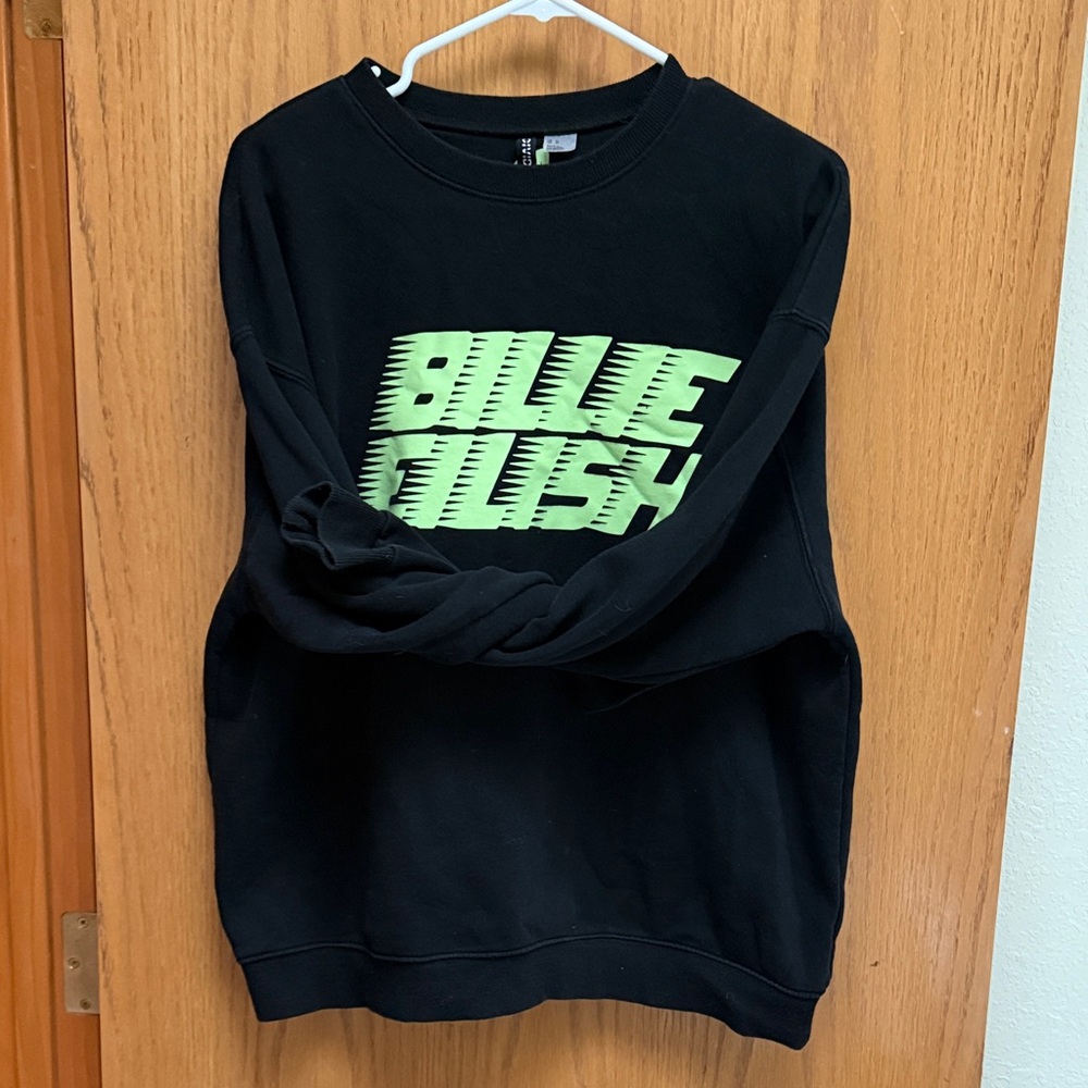 H&M Black Sweatshirt with Green Graphic